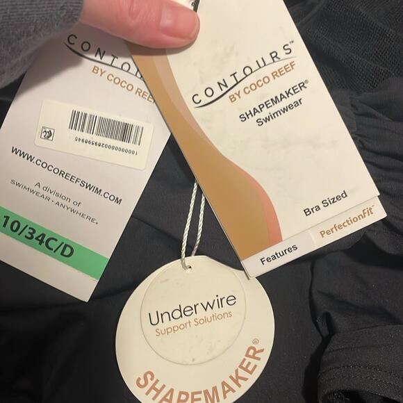 Coco Reef Contours NWT Women's 10 34 C/D Bra Sized Sterling One Piece Swimsuit - Picture 4 of 5